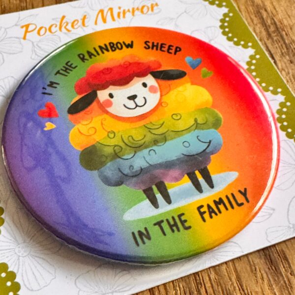 Rainbow Sheep Pocket Mirror - Image 3